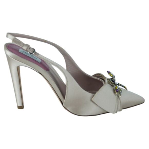 Max Mara Bussola Satin Slingback Pumps